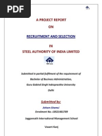 Download Internship Project Rreport on RECRUITMENT and SELECTION in STEEL AUTHORITY OF INDIA LIMITED by Arham Shamsi SN137154475 doc pdf