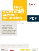 Critical Issues For Channelling Climate Finance Via Private Sector Actors