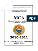 MCA Syllabus 2009 Centre University Onward