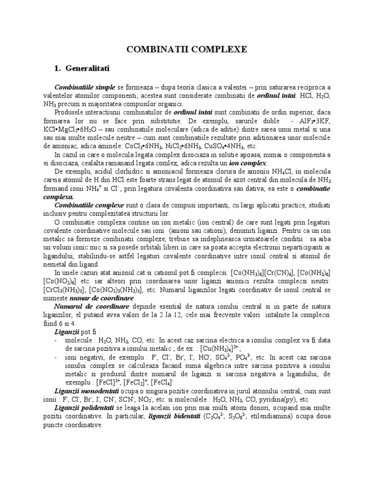 Combinatii Complexe | PDF