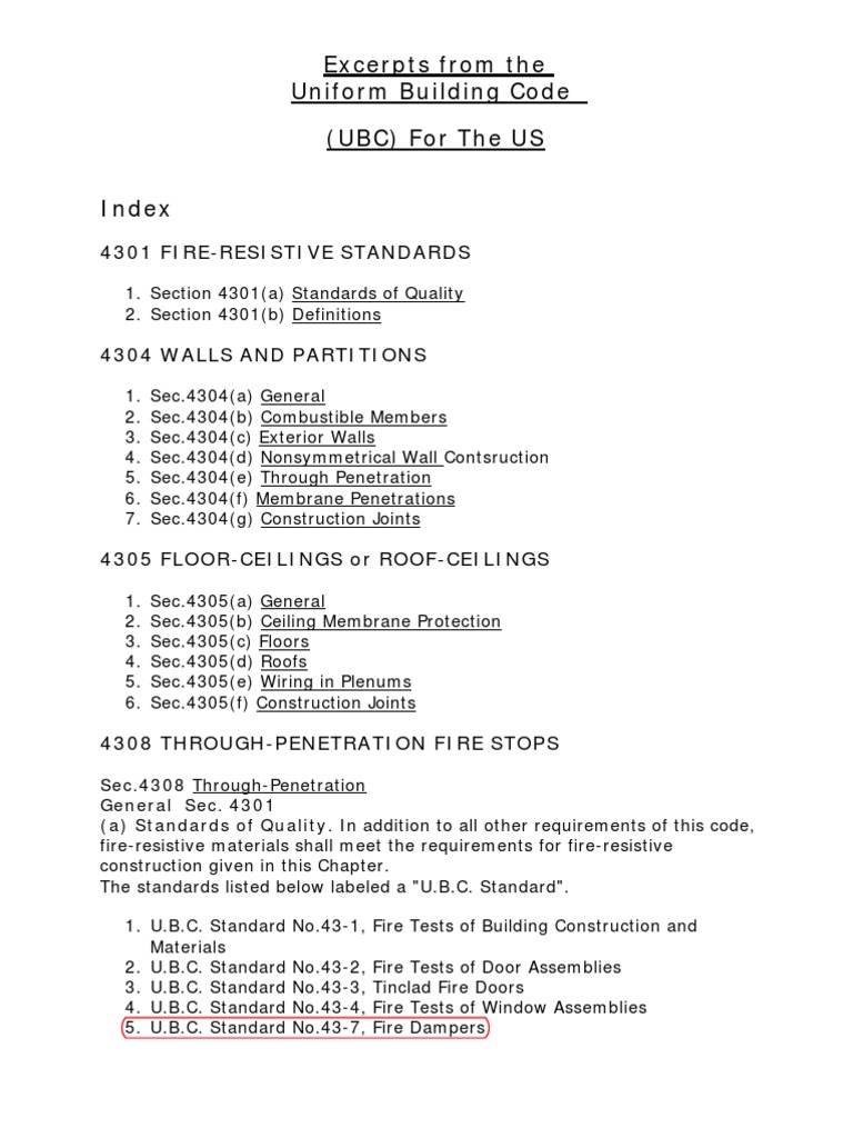 Uniform Building Code Wall Ceiling