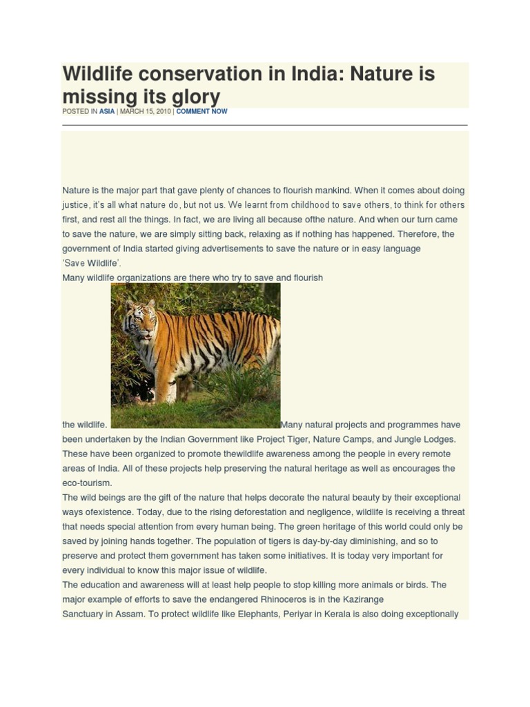 Essay on wildlife conservation in 200 words picture