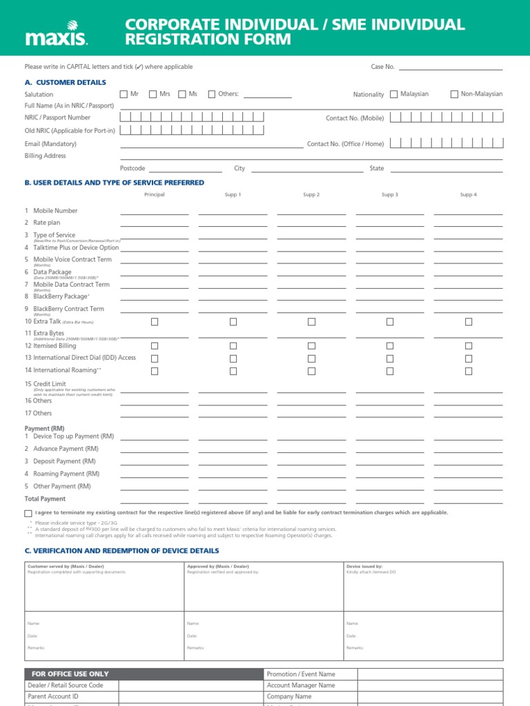 Uber Geek Corporate SME Individual Registration Form Credit Card