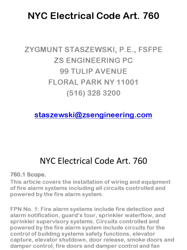 NYC+Electrical+Code+Art+760+Powerpoint+11!17!2009 Electrical Wiring