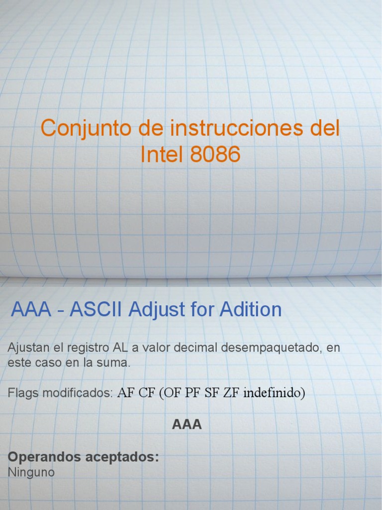 Conjunto de Instrucciones Del Intel 8086 | PDF | Poco | Puntero ...