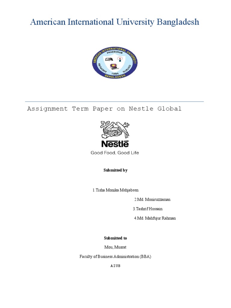 Assignment on nestle company picture