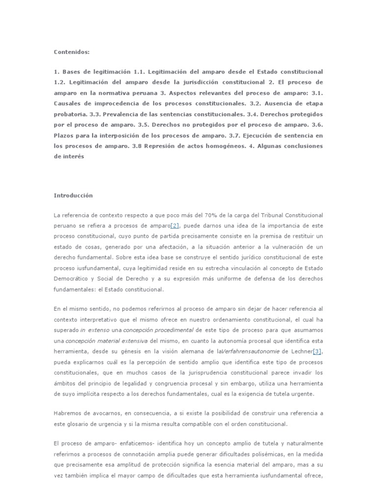 Amparo | PDF | Derecho Constitucional | Habeas corpus