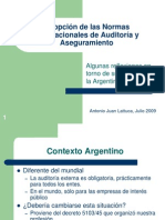 Adopcian de Las Normas Internacionales de Auditoraa St 2009