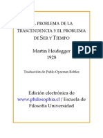 Siglo XX - Martin Heidegger - 1928 - El Problema de La Trascendencia y El Problema de Ser y Tiemp
