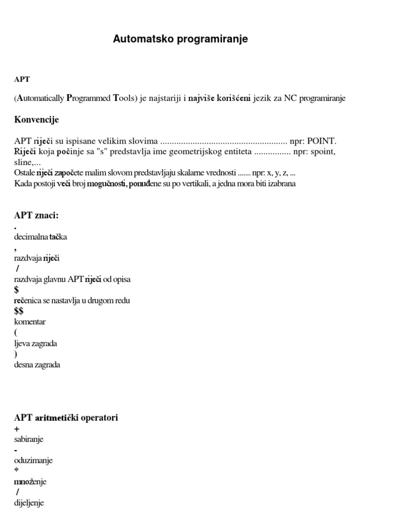 Automatsko Programiranje - docxVCV | PDF