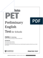 CompletePET TEST ListeningPaper