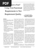 How Fast Is Fast? Using Non-Functional Requirements To Test Requirement Quality