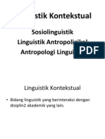 Linguistik Kontekstual - Sosiolinguistik, Linguistik Antropologikal Dan Antropologi Linguistik
