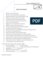 Subject Verb Agreement (Test)
