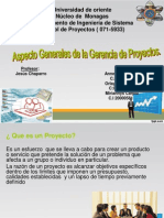 Aspecto Generales de La Gerencia de Proyecto