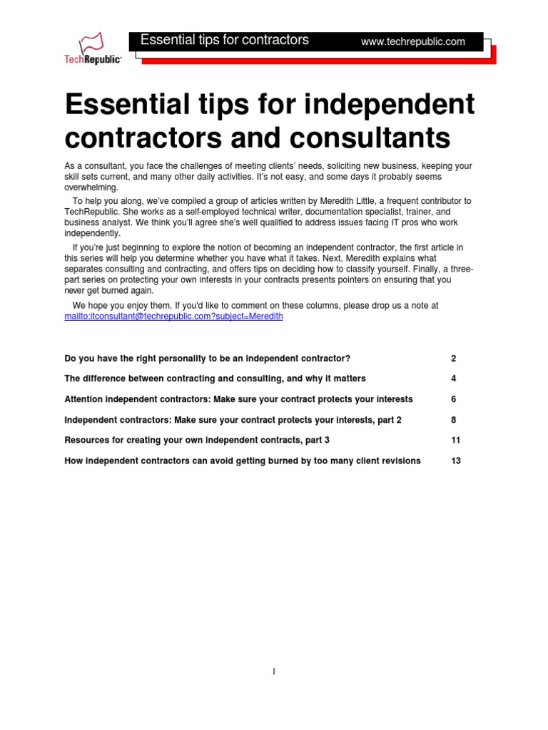 Contractor Tips PDF | PDF