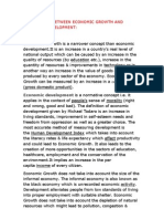 Differences Between Economic Growth and Economic Development