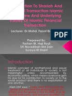Introduction to Shariah and Financial Transaction