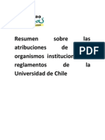 Resumen de Las Atribuciones de Los Organismos Institucionales y Reglamentos de La Universidad de Chile (1)