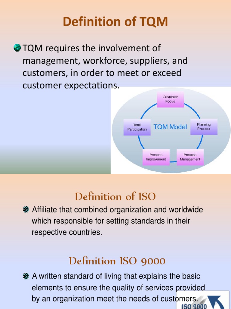 TQM PDF Iso 9000 Quality Management