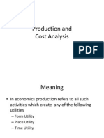 Production and Cost Analysis