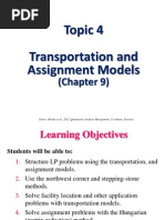 Topic 4 Transportation and Assignment Models - Chapter 9