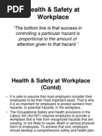 Health and Safety at The Workplace