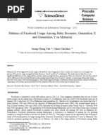 Patterns of Facebook Usage Among Baby Boomers, Generation X and Generation Y in Malaysia