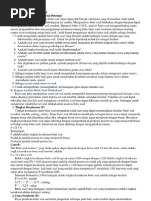 Analisis Perbaikan Butir Soal Ranz