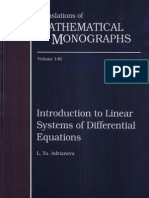 Adrianova I., Introduction To Linear Systems of Differential Equations