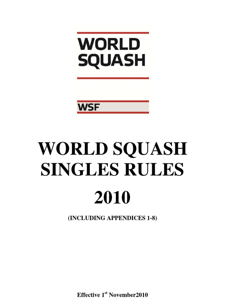World Squash Rules PDF Referee Sports