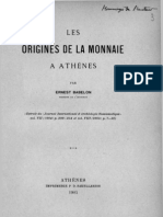 Les Origines de La Monnaie À Athènes / Par Ernest Babelon