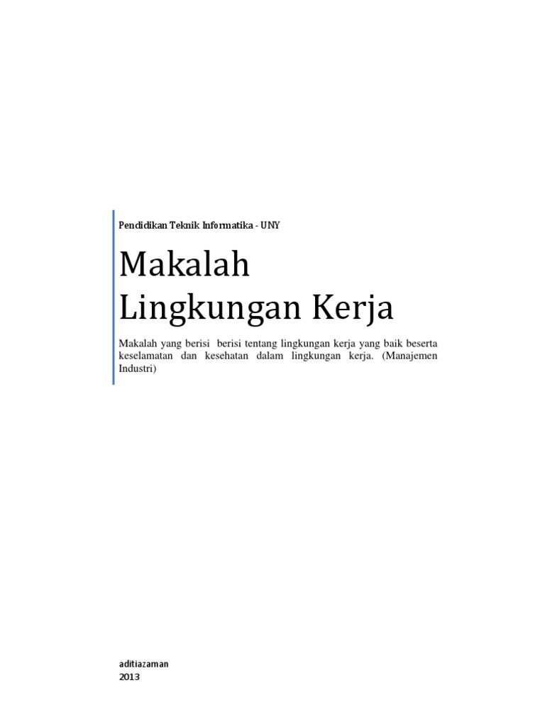 Makalah Lingkungan Kerja
