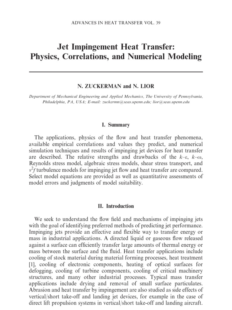 Jet Impingement Heat Transfer | PDF | Jet Engine | Turbulence