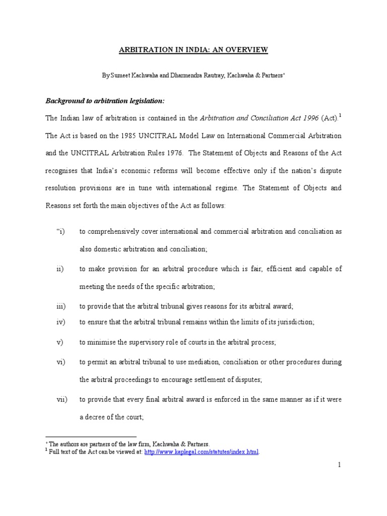 Arbitration in India | PDF