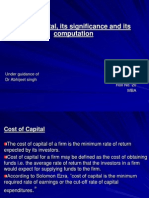 Concept and Significance of Cost of Capital and Its Computation