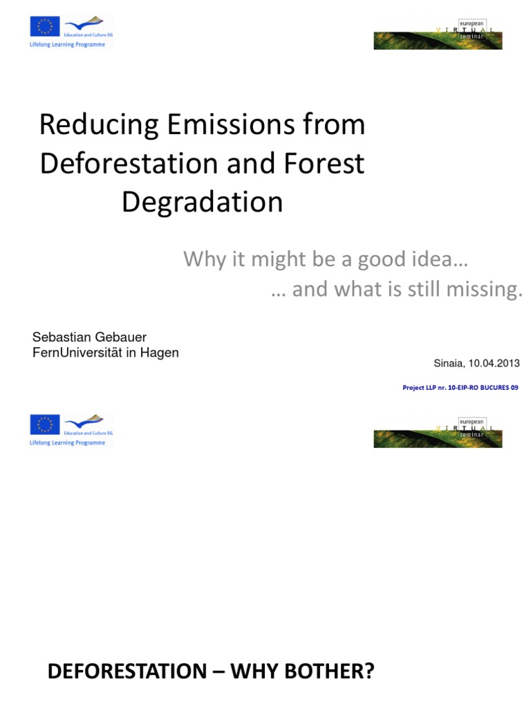 Reducing Emissions From Deforestation and Forest Degradation | PDF ...