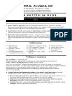 Sample Resume QA Software Tester Experienced