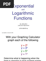 Exponential Logarithmic Functions: By: Jeffrey Bivin Lake Zurich High School