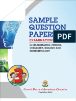 Sample Science Papers For Class XII Cbse