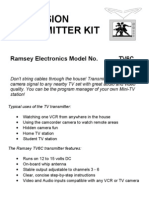 Television Transmitter Kit: Ramsey Electronics Model No. Tv6C