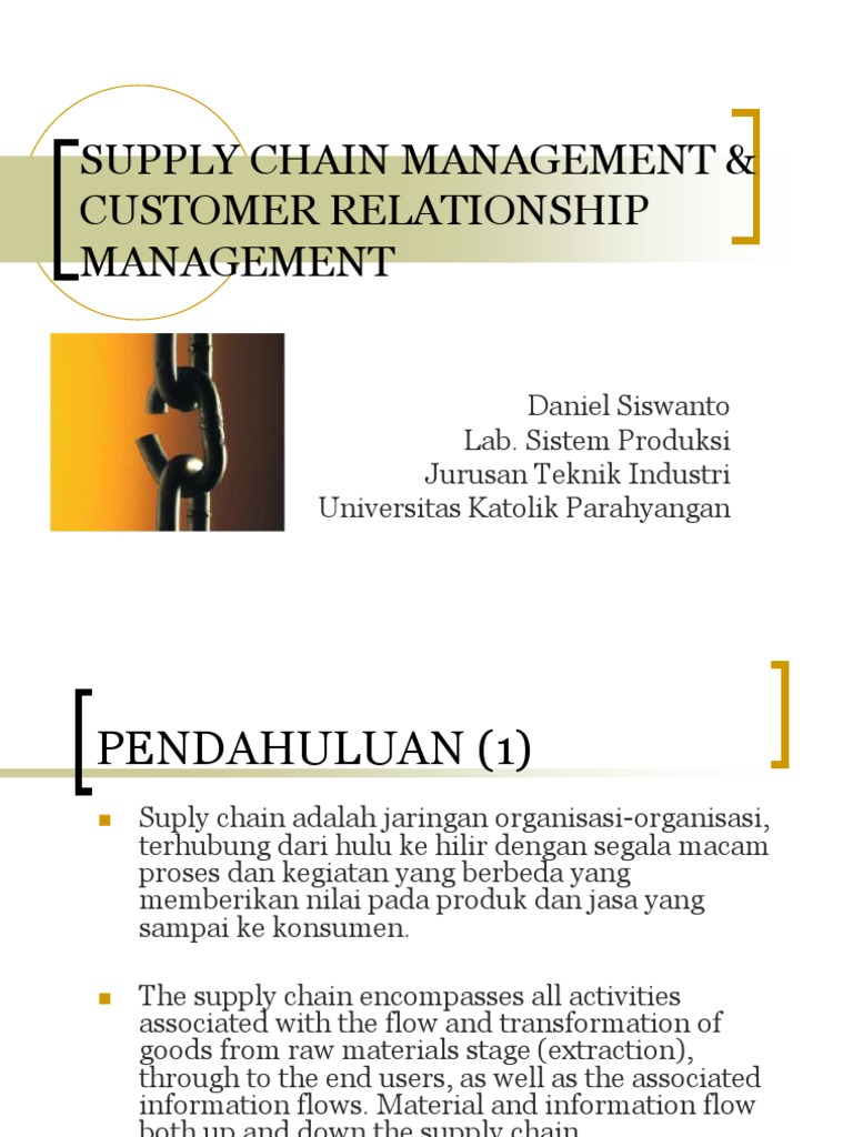 Supply Chain Management & Customer Relationship Management | PDF