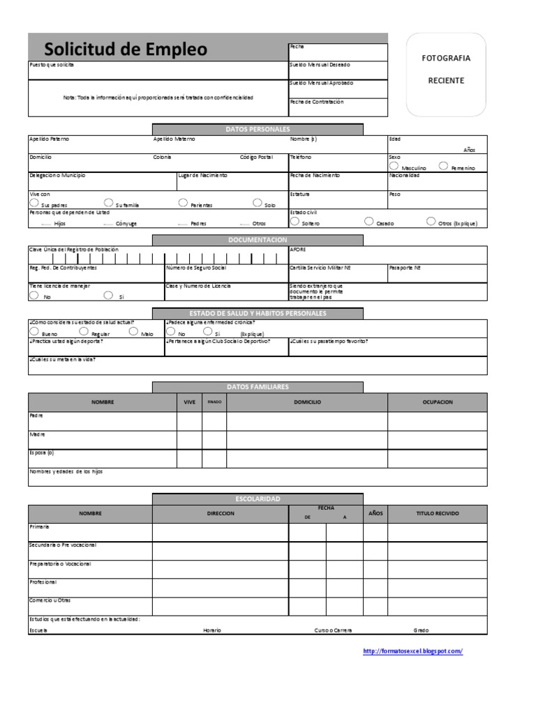 Solicitud de Empleo (PDF) | Business