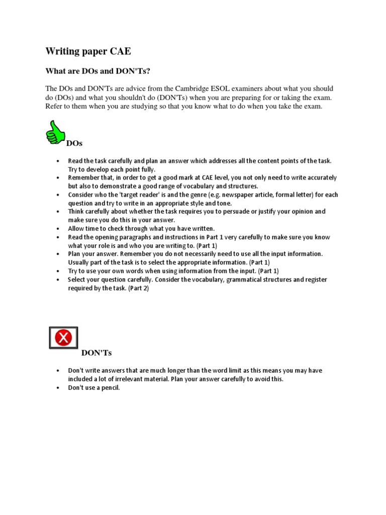 Cae essay structure picture