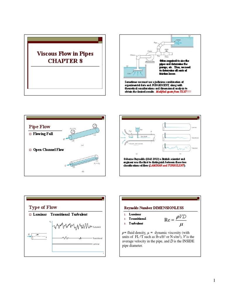 Understanding Viscous Flow in Pipes | PDF | Reynolds Number | Fluid ...