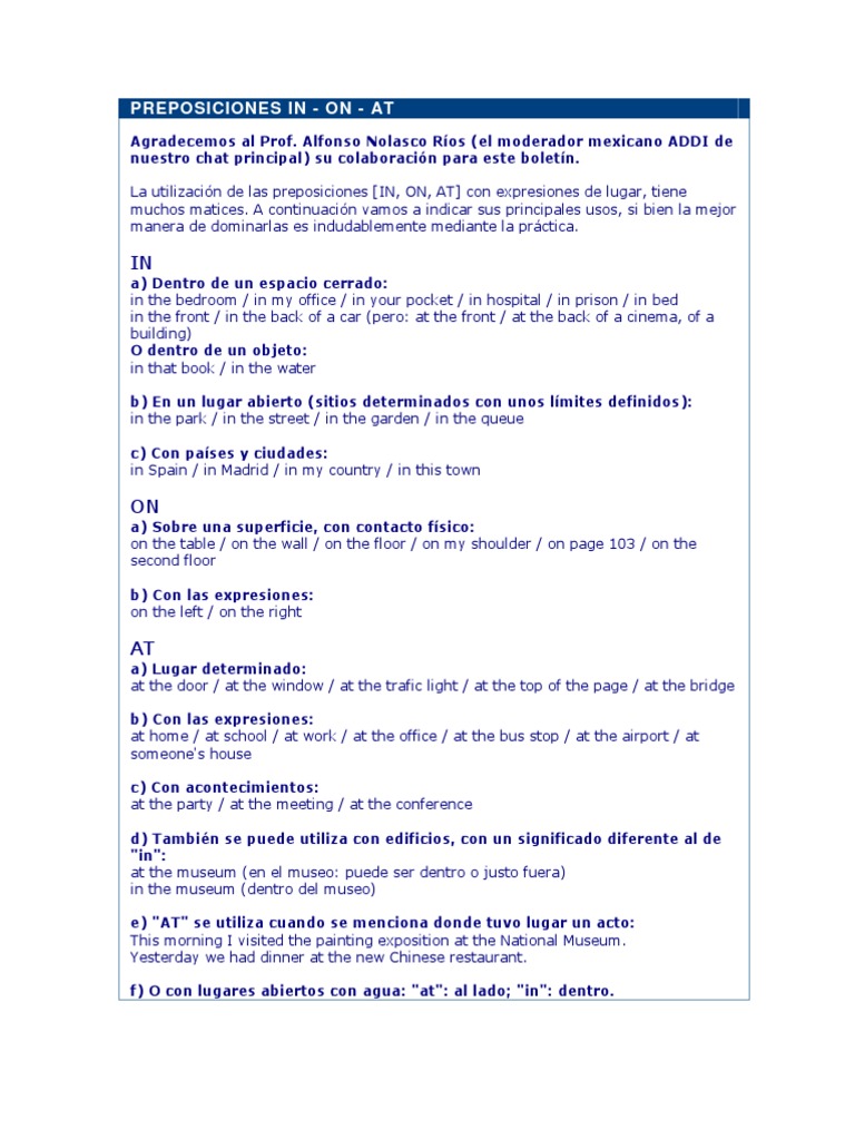 Preposiciones in | PDF | Violencia