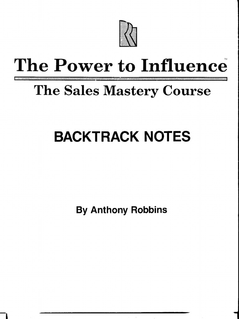 Anthony Robbins - The Power To Influence (Sales Mastery