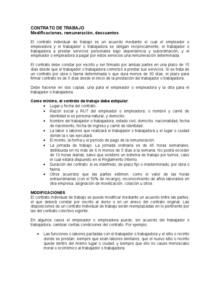 08 Contrato De Trabajo Salario Economias