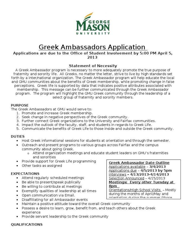 Application (1) NEWfinal | PDF | Fraternities And Sororities | Leadership
