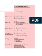 Useful Optic Formulas For OSE